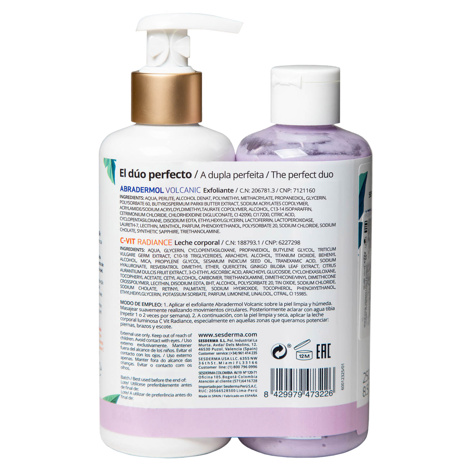 Сесдерма Набор (молочко для тела C-Vit, 250 мл + отшелушивающий скраб Abradermol, 250 мл) (Sesderma, C-Vit) фото 2