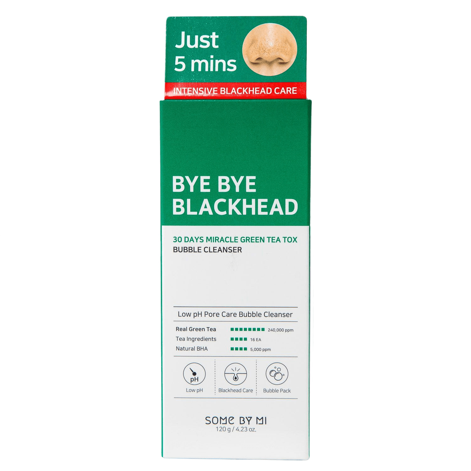 Сам Бай Ми Пузырьковая маска-пенка с экстрактом зеленого чая для очищения кожи лица, 120 мл (Some By Mi, AHA-BHA-PHA 30 Days Miracle) фото 1