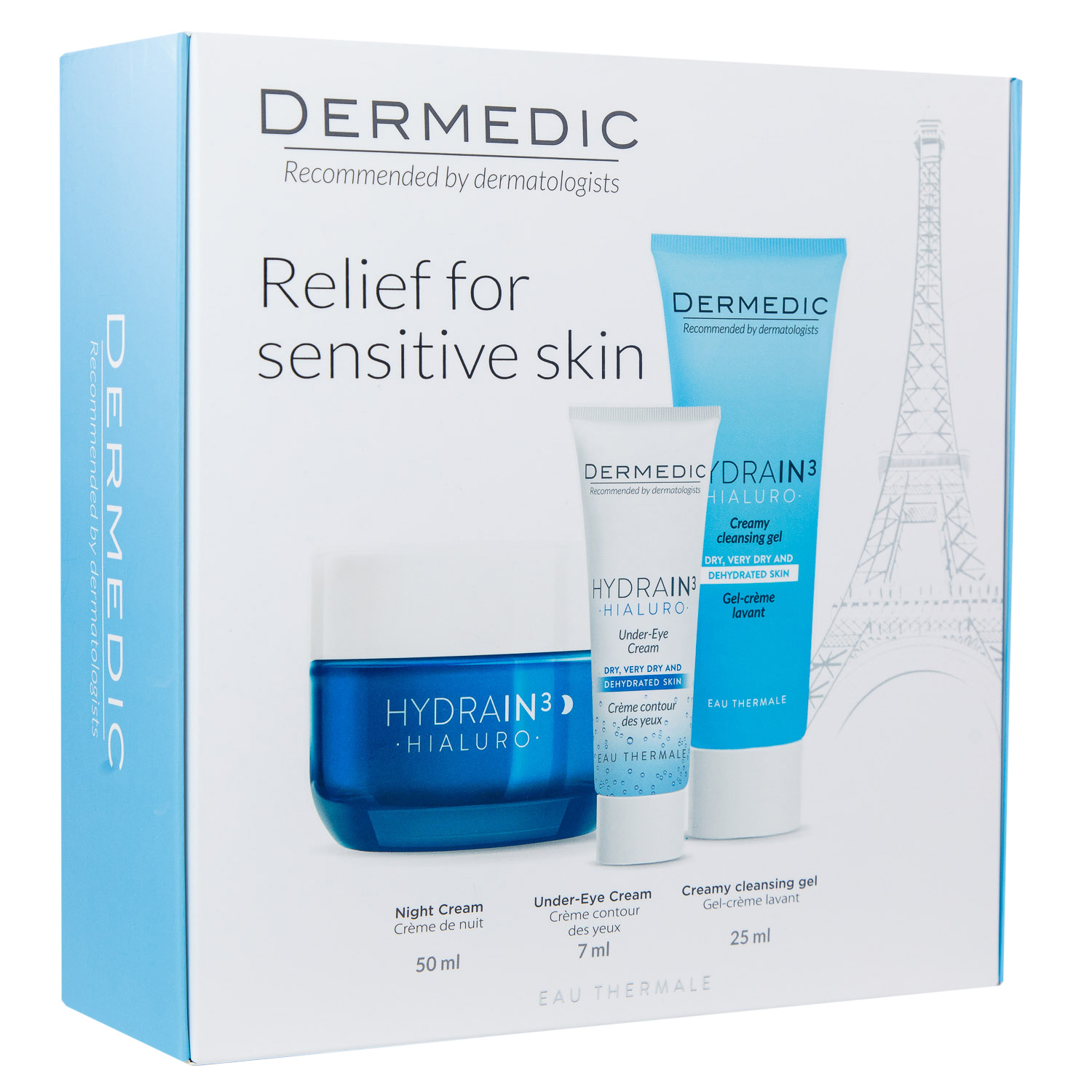 Дермедик Набор: ночной крем 50 мл + крем под глаза 7 мл + очищающий гель 25 мл (Dermedic, Hydrain) фото 2