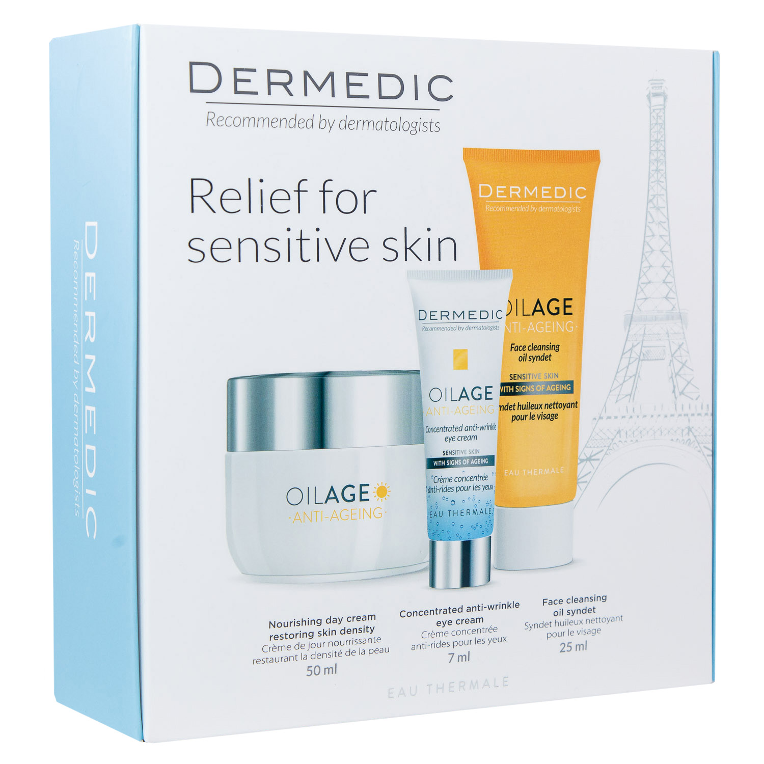 Дермедик Набор: дневной крем 50 мл + крем под глаза 7 мл + очищающее масло 25 мл (Dermedic, Oilage) фото 2