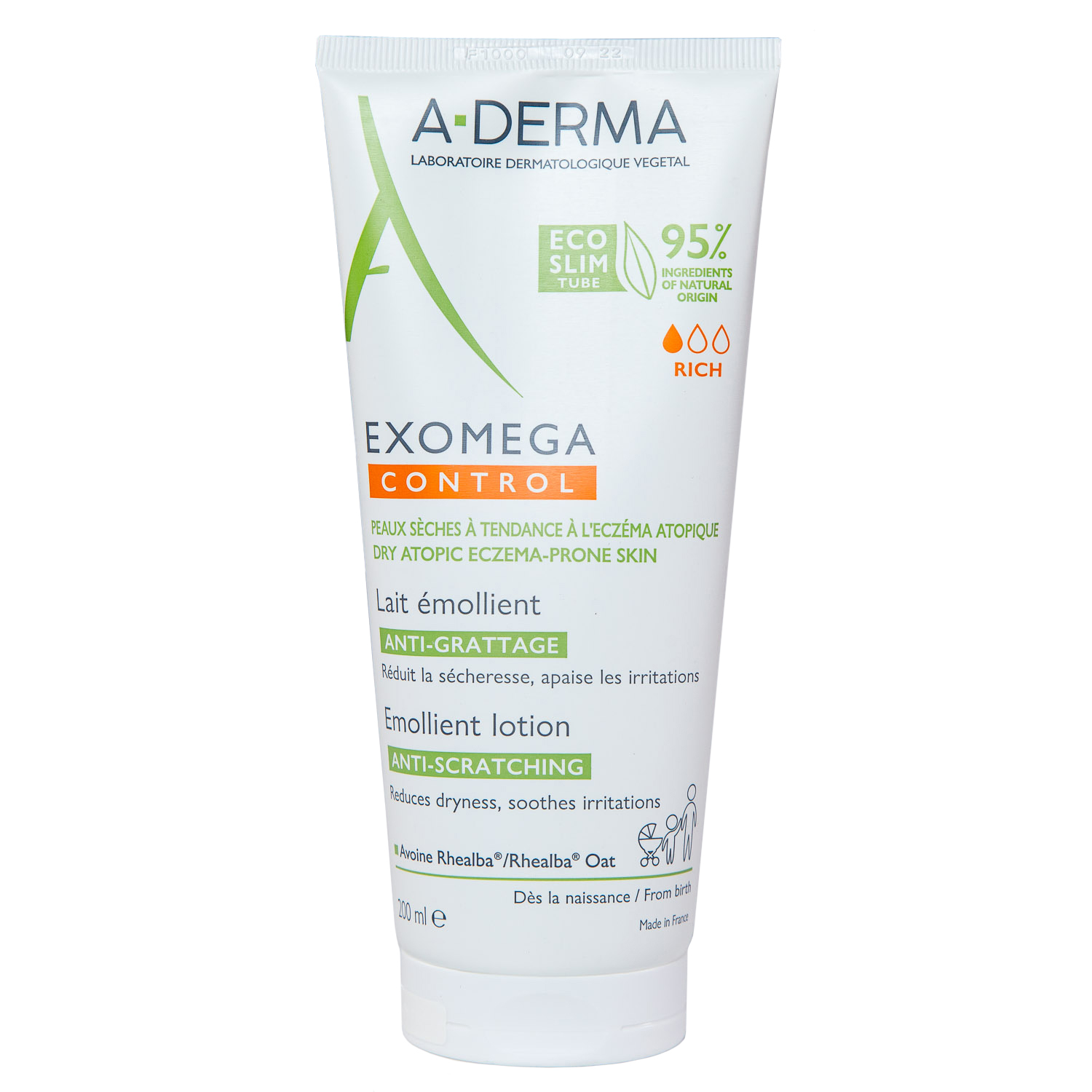 A-Derma Смягчающий лосьон для лица и тела, 200 мл (A-Derma, Exomega Control) смягчающий лосьон для лица и тела a derma exomega control 400 мл