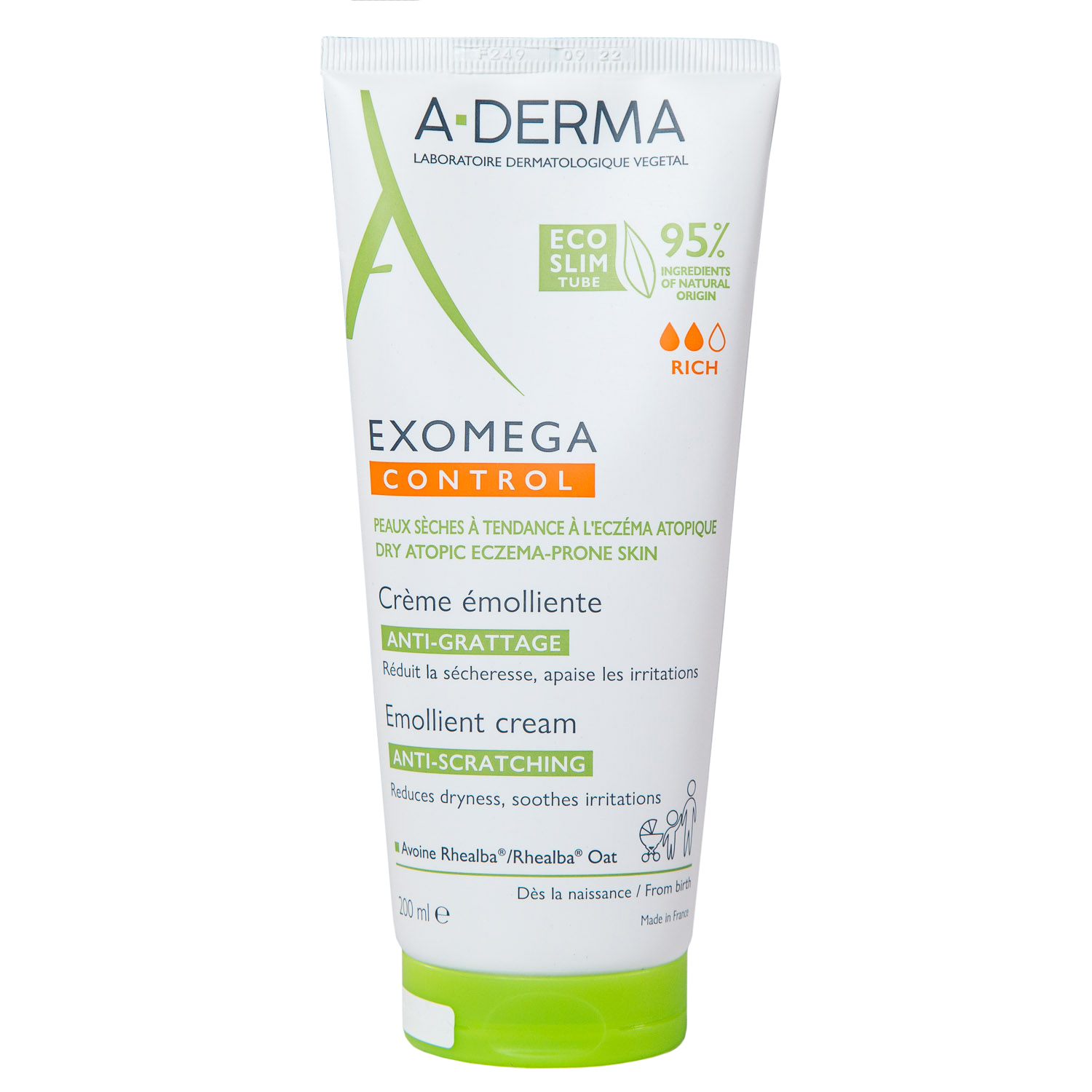 Адерма Смягчающий крем для лица и тела, 200 мл (A-Derma, Exomega Control) фото 0