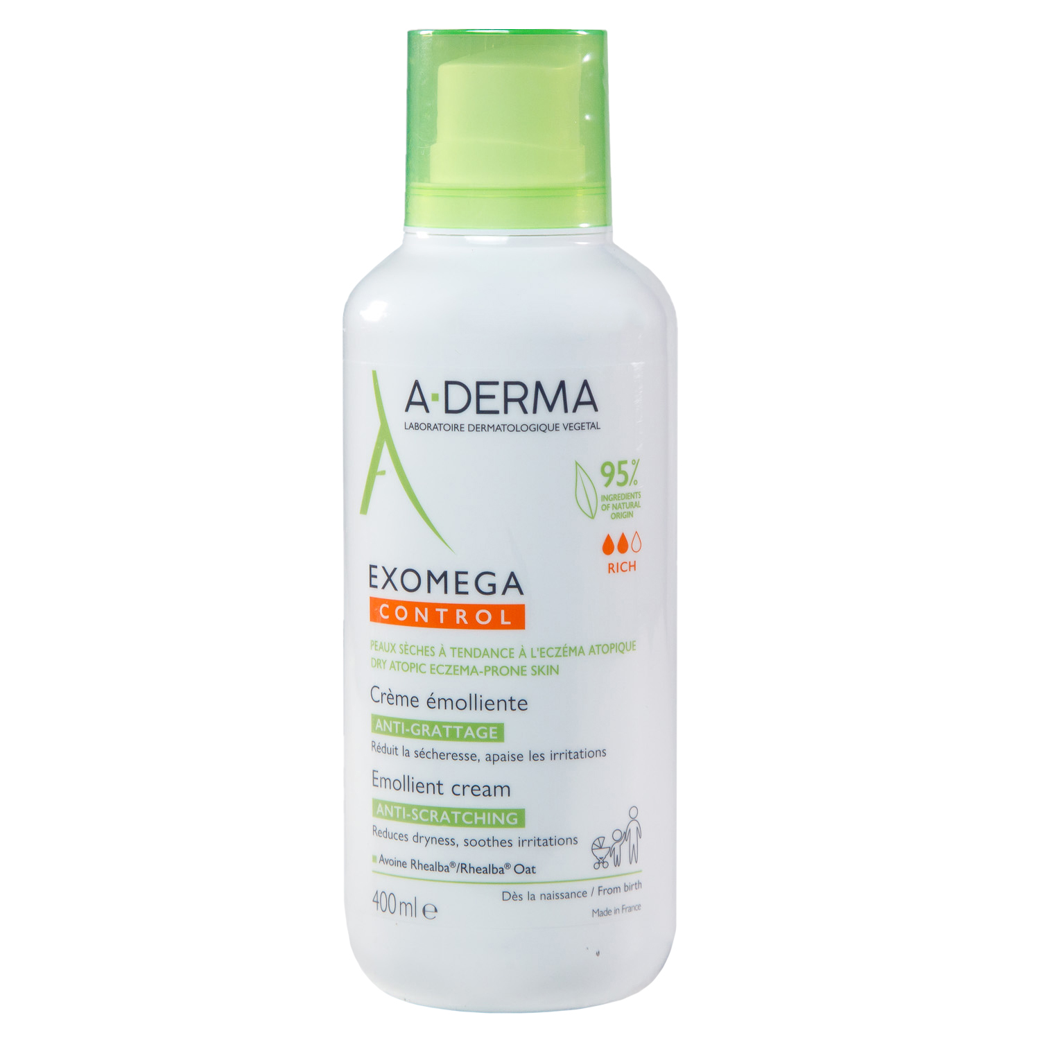 A-Derma Смягчающий крем для лица и тела, 400 мл (A-Derma, Exomega Control) карталин крем эмолент для ежедневного ухода за сухой и очень сухой кожей 300 мл