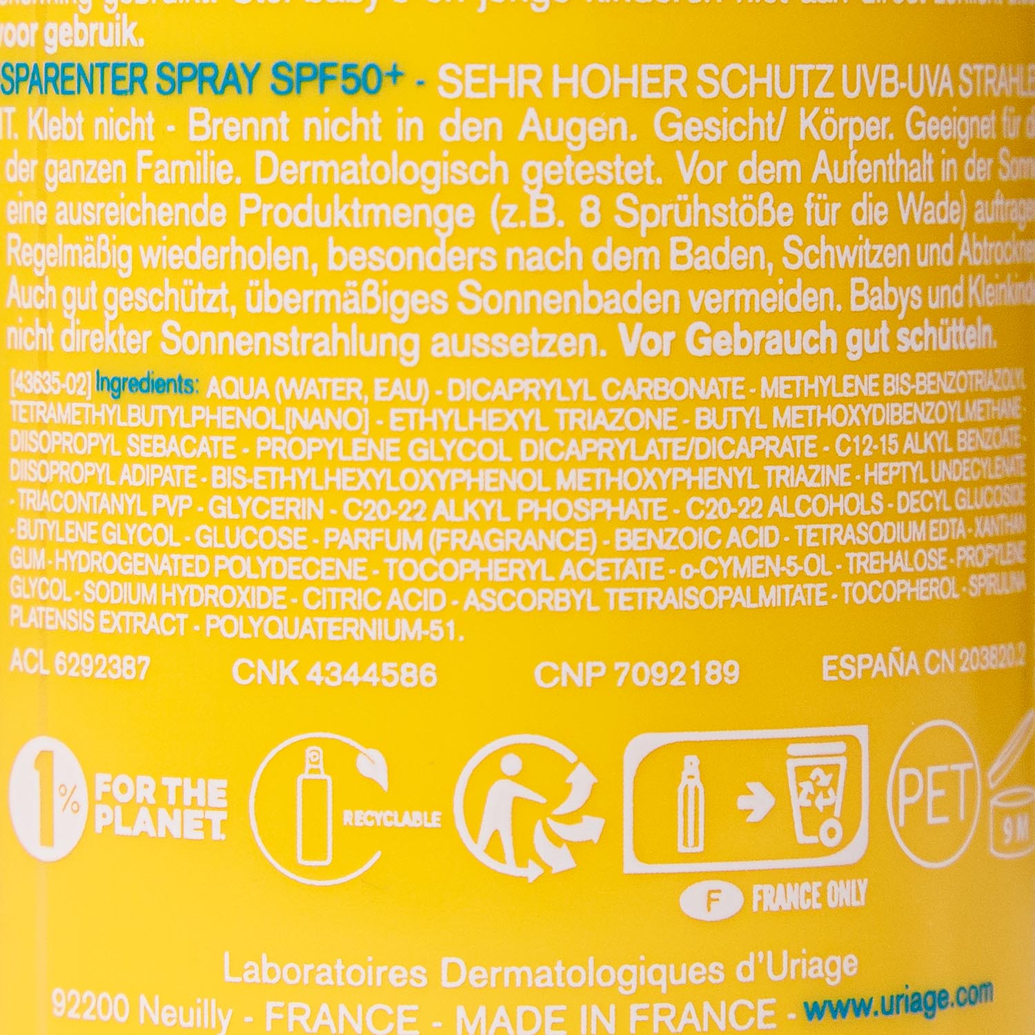 Урьяж Невидимый спрей Invisible Spray SPF 50+, 200 мл (Uriage, Bariesun) фото 3