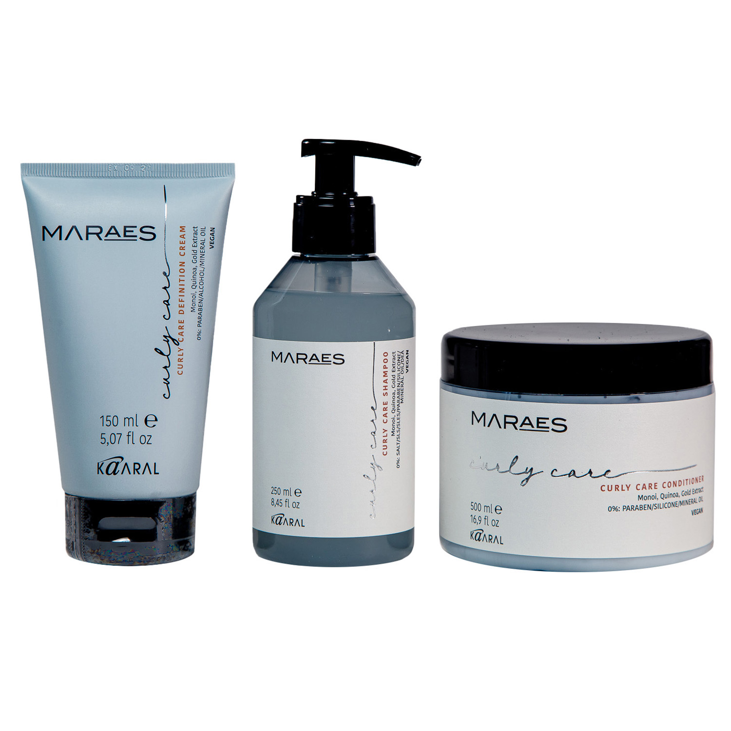 Каарал Подарочный набор: шампунь 250 мл + кондиционер 500 мл + дисциплинирующий крем 150 мл (Kaaral, Maraes) фото 2