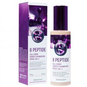 Enough Тональный крем с пептидами 8 Peptide Full Cover Perfect Foundation SPF50 PA, 100 г. фото