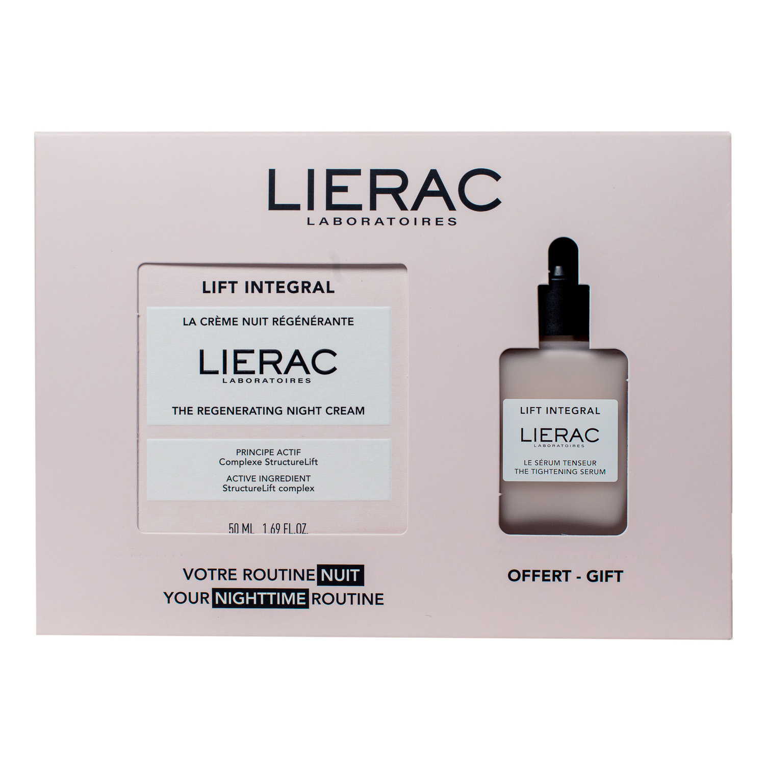 Lierac Подарочный набор лифт интеграль день восстанавливающий ночной крем-лифтинг для лица 50 мл  сыворотка-лифтинг для лица 15 мл. фото